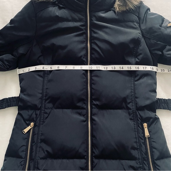 Michael Kors Down Fill Water Wind Resistant Belted Zip Up Navy Puffer Coat Sz S - Picture 9 of 13